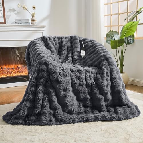 Easthome Heated Blanket Electric Throw Blanket 50''X 60''-Heating Blanket with 6 Heat Settings-4...