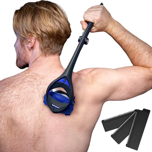 BakBlade 3.0 Stealth Rückenrasierer für Herren Extra Langer Ergonomischer Griff für eine Gründliche Schmerzfreie Rasur | Ultimativer Rückenhaarentferner für Herren +3 Ersatzklingen