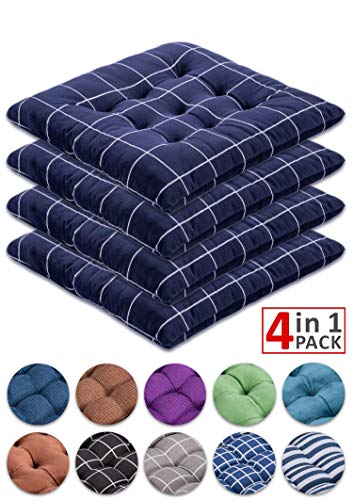 WONDER MIRACLE 4 in 1 Pack Chair Pads | Seat Cushion，Machine Wash