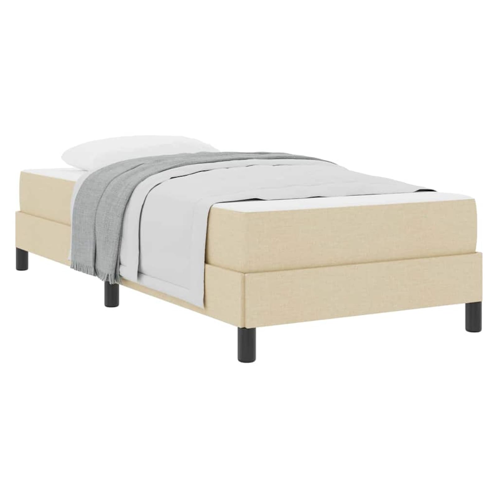 Cama con somier de diseño minimalista para dormitorios modernos - Tela transpirable y estructura de madera - 203 x 100 x 45 cm - Para individuales y parejas