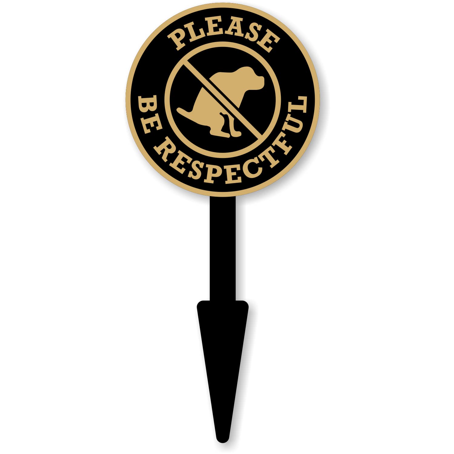 SmartSign Please Be Respectful No Dog Poop Yard Sign for Lawn/Outdoor - Single-Sided, 17 x 7.5 inch, 375 mil Thick Rustproof Cast Aluminum Metal