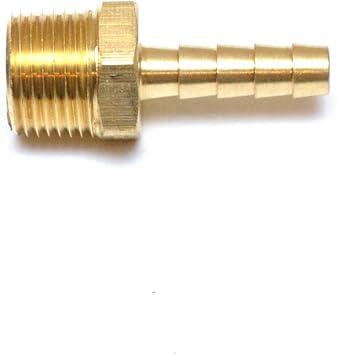FasParts 1/4" Hose ID/Hose Barb to 3/8" Male NPT MIP MPT Straight Brass Fitting Fuel/Air/Water/Boat/Gas/Oil WOG