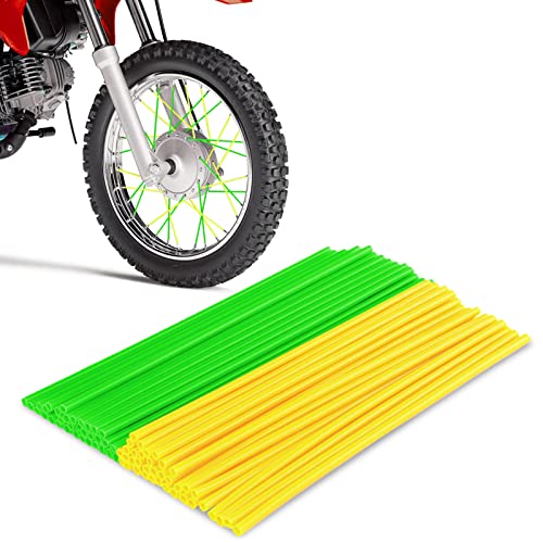 color tree 72pcs/Lot Spoke Skins Cubiertas Fundas De Radio De Rueda Llantas para Universales Moto Motocros Cover