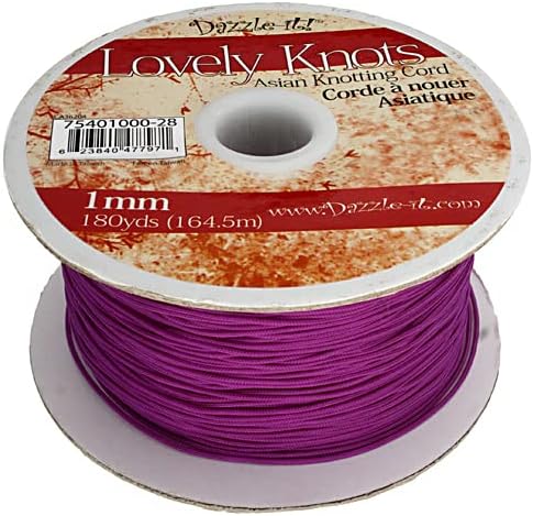 Lovely Knots/Knotting Cord 1mm 180yds Cardinal Purple for Jewelry and Craft Making