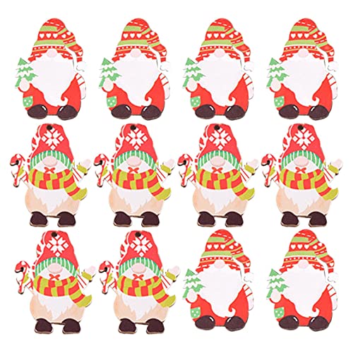 GNOME de madera de Navidad - enanos navideños accesorios colgantes de madera para coche | Decoración para el árbol de Navidad para a mano accesorios de coche