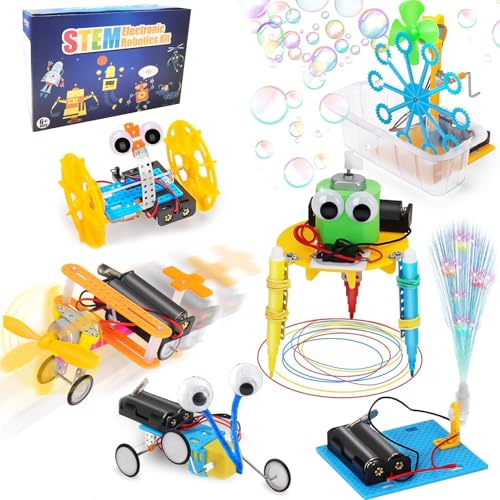 STEM Toys - 6 in 1 Robot Science Kits for Kids Age 6+, Electronic Engineering Building STEM Kits, Educational Learning Science Experiments for Kids, DIY Construction Toy for Boys & Girls STEM Toys - 6 in 1 Robot Science Kits for Kids Age 6+, Electronic Engineering Building STEM Kits, Educational Learning Science Experiments for Kids, DIY Construction Toy for Boys & Girls