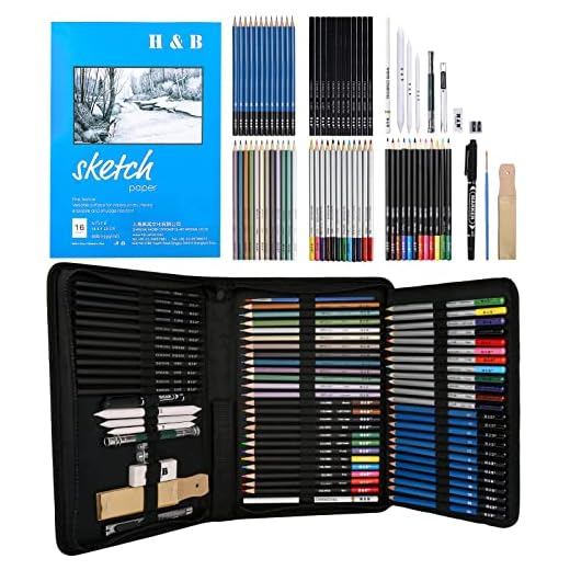 72PCS Drawing & Art Supplies Kit, Colored Sketching Pencils for Artists Kids Adults Teens, Professional Art Pencil Set with Case, Sketchpad, Watercolor & Metallic Pencil丨Ideal Beginners Coloring Set