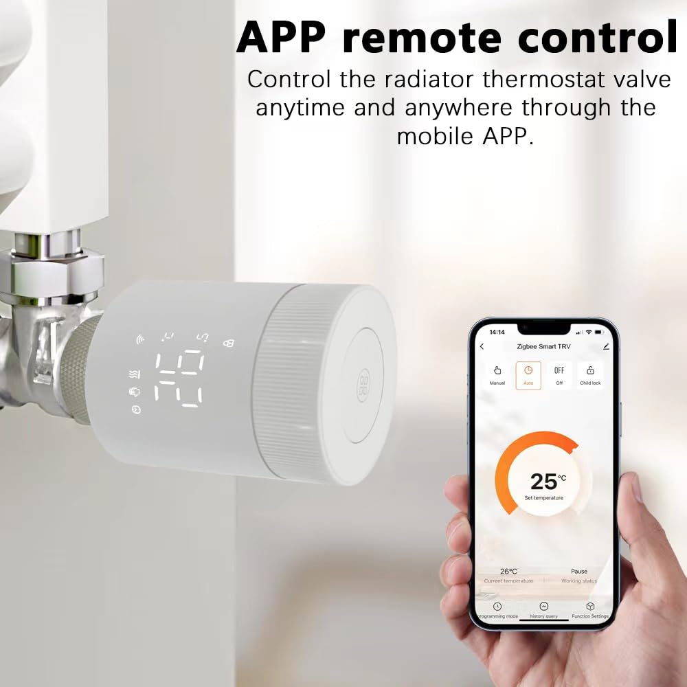 TR-M3Z-WIFI Valvola di controllo della temperatura WiFi add-on compatibile con Alexa, Siri e Google Assistant per il controllo delle app di riscaldamento e spazi singoli digitali