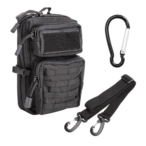 JYYWTSI Borsello Tattico da Cintura, Marsupio Tattico Molle Multifunzionale, borsa per attrezzi EDC, Borsa Tattica Molle Utility con Karabiner per Cellulare, Campeggio, Escursionismo, Ciclismo