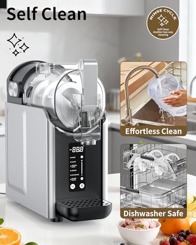 Image of Slushie Machine, Slushy Maker for Home, Frozen Drink Maker with 5 Preset Programs for Margaritas, Frappes, Milk Shake, No Ice Needed, LED Display, Self Clean