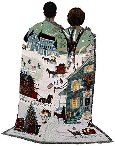 Pure-Country-Weavers-Cape-Cod-Christmas-Blanket-by-Charles-Wysocki-Early-America-Gift-Tapestry-Throw-Woven-from-Cotton-Made-in-The-USA-72×54 Pure Country Weavers Cape Cod Christmas Blanket by Charles Wysocki Early America Gift Tapestry Throw Woven from Cotton Made in The USA 72×54
