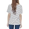 Smallshow-Womens-Maternity-Nursing-Tops-Short-Sleeve-Breastfeeding-Clothes Smallshow 3 Pcs Maternity Nursing T-Shirt Nursing Tops White Stripe-Black-Grey Medium