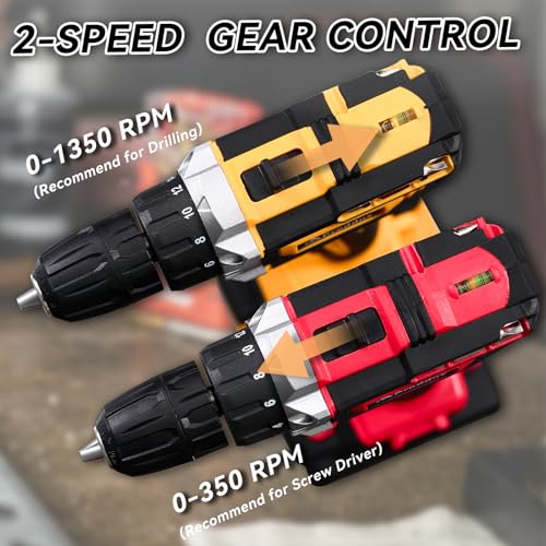 Image of Cordless Drill Set 21v Power Drill Cordless With Battery & Charger, 84pcs Accessories Electric Drills Variable Speed, 3 /8 inch Keyless Chuck, Built-In Level and 2 Driver orange kit