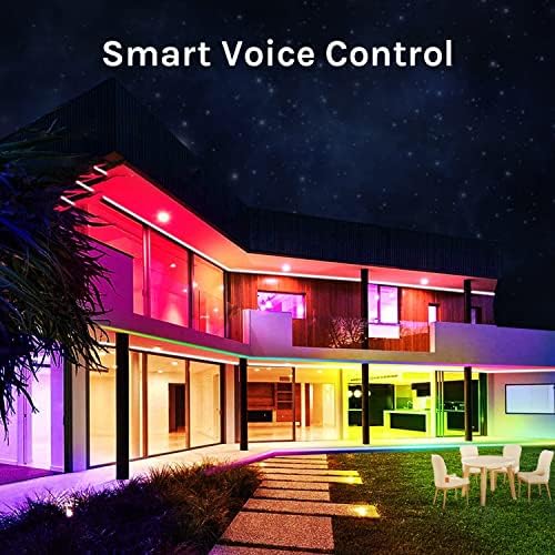 ALANTOP Outdoor LED Strip Lights 10m, IP65 Waterproof LED Strip Lights, APP Control, Music Mode, RGB+ Warm White Smart 12V Tape Lights for Patio, Garden, Porch, Balcony(1x32.8ft)