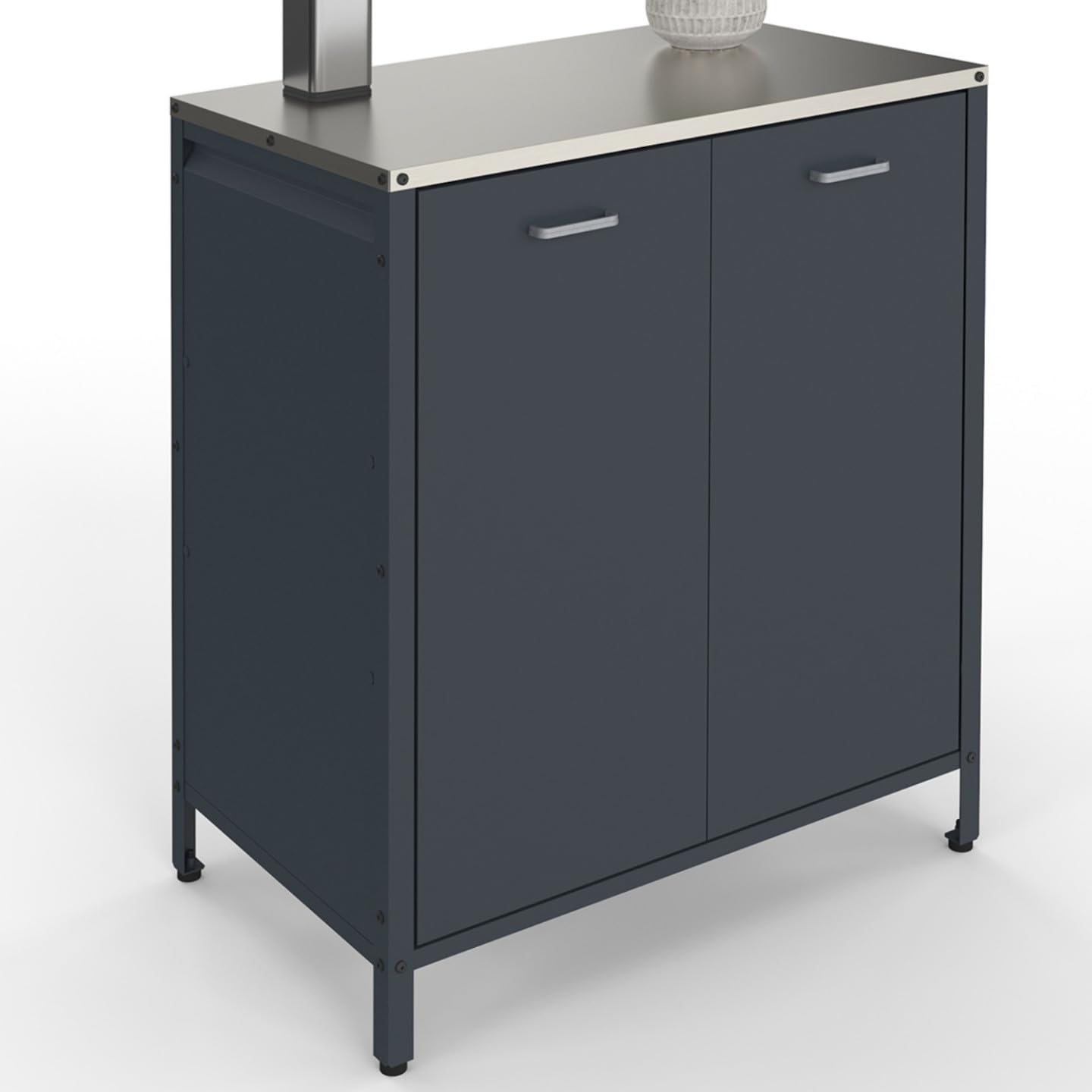 Meuble de Cuisine extérieure Pareo 2 Portes en Acier Gris Anthracite