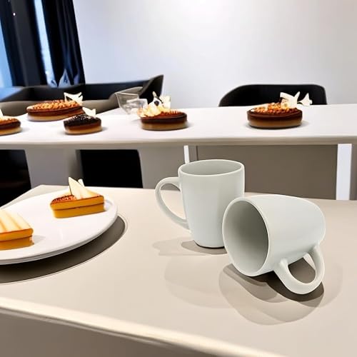 Miniatura 3 de Juego de 6 tazas de café de cerámica mate de 12 onzas con asa, tazas de café para café, té, cacao, leche, microondas y lavavajillas, regalo de