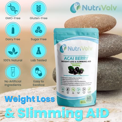 Acai Berry 3000mg Weight Loss Supplements | Slimming Aid | Diet | Fat Burner | 60 Capsules - Image 5