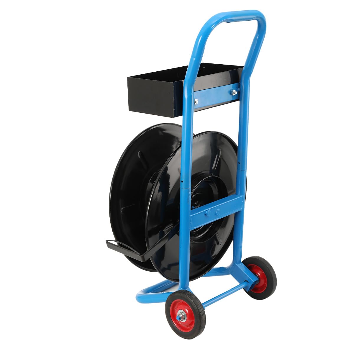 Abrollwagen Umreifungswagen fahrbar Abroller für PET-/PP-Stahlband 203mm Kerndurchmesser, Umreifungsspender mit Bremsscheibe