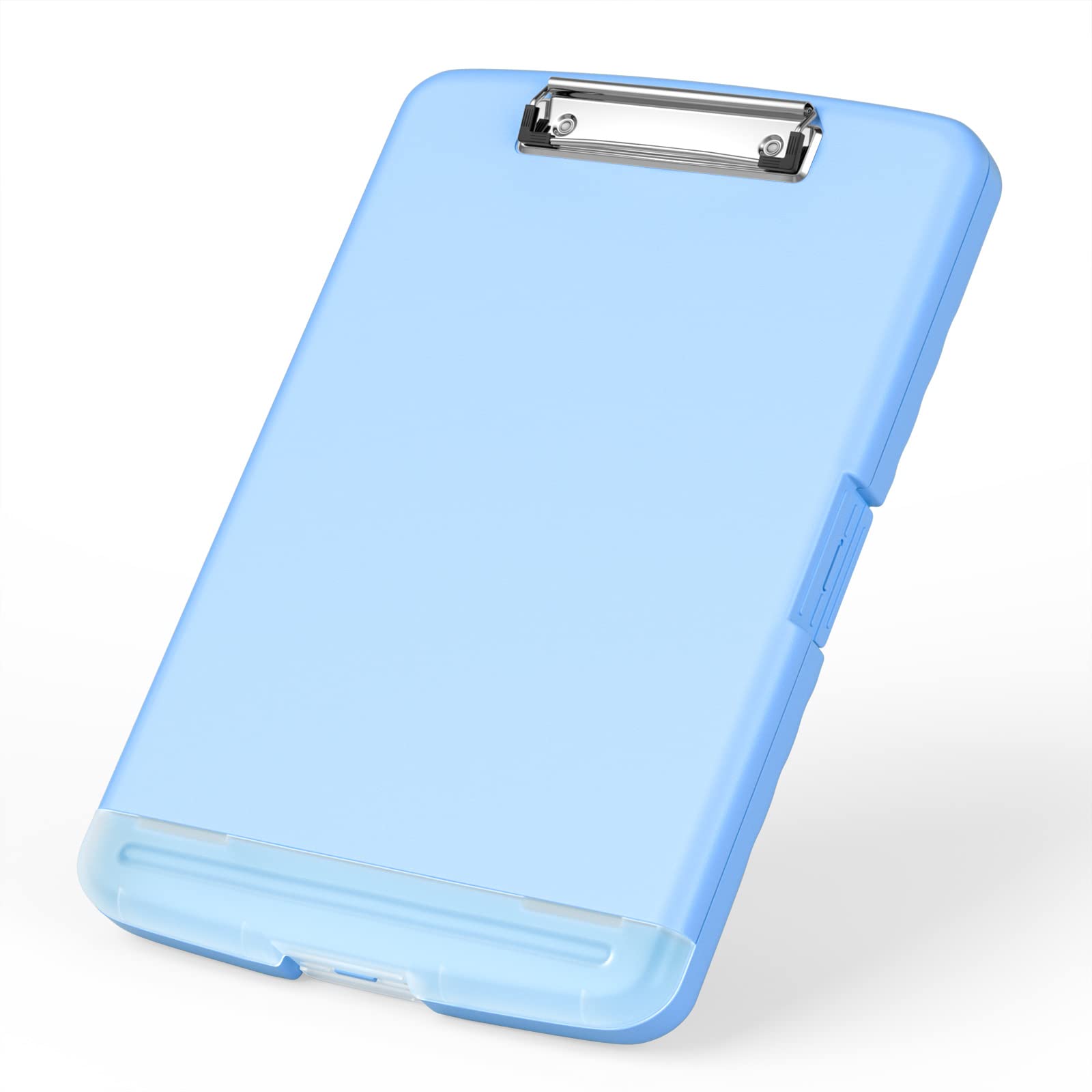 Rimilak Plastic Clipboard with Storage, 8.5 x 11 High Capacity Folio Nursing Case with Pen Holder, Size 14.2 x 9.6 x 1.2″ Folder Side-Opening for Classroom, Teacher, Student, Smooth Writing, Blue — image 1