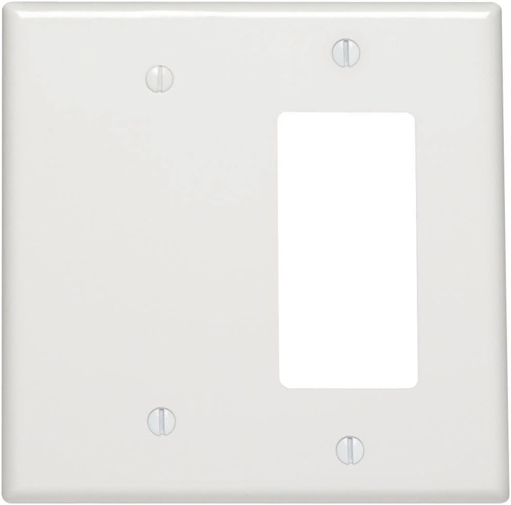 White Thermoset Plastic 2-Gang Decora/Rocker Wall Plate