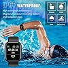 Pradory Smart Watch,Fitness Watch Activity Tracker with Heart Rate Blood Pressure Monitor IP67 Waterproof Bluetooth Smartwatch Touch Screen Sports Tracker Watch for Android iOS Phones Men Women Black