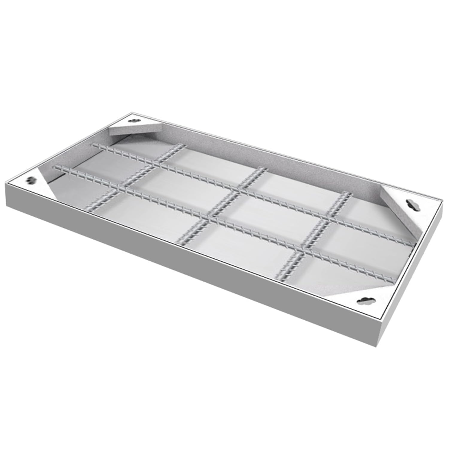 Rechteckige Bodenabdeckung aus Edelstahl, verstecktes Design, multifunktionale Inspektion und Basis für Hof und Gehweg (70 x 80 cm) – und stilvolle Lösung