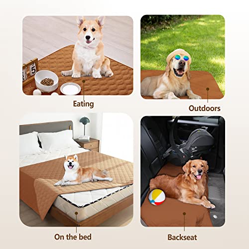 Image of gogobunny 100% Double-Sided Waterproof Dog Bed Cover Pet Blanket Sofa Couch Furniture Protector for Puppy Large Dog Cat, Reversible (30x70 Inch (Pack of 1), Dark Pumpkin /Light Pumpkin)