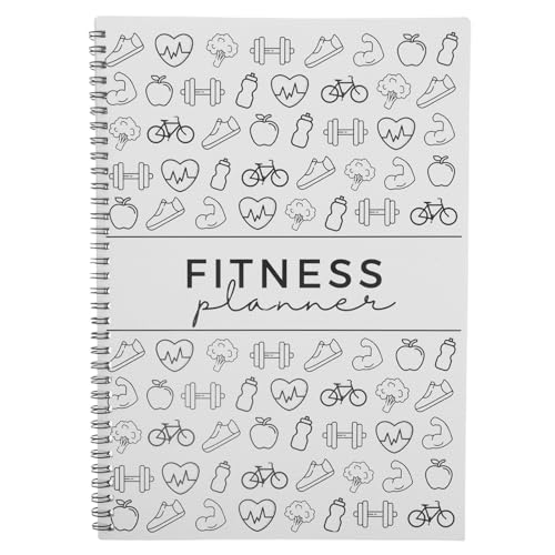 Planificador de fitness portátil y cuaderno de ejercicios en papel para control de salud
