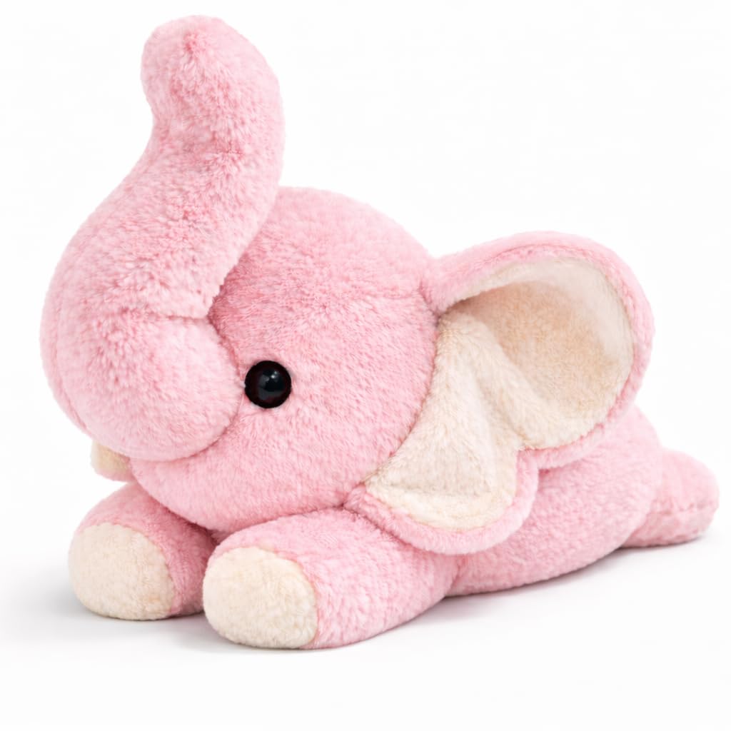 Uoozii 24" | 5 Pounds Pink Elephant Weighted Stuffed Animals with Unscented Microwavable Heating Pad, Cute Coolable Heatable Weighted Plush Warm Gift for Stress & Period Pain Relief