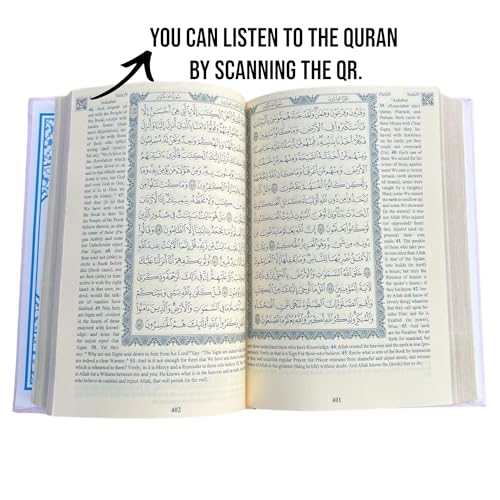 The-Holy-QuranEnglish-Translation-of-The-Noble-Quran-English-Translate-Thermo-Leather-Covered-Quran-Quran-Size9467-Inch2417cm-Great-Ramadan-Gifts-for-Muslim-MenWomenChildWhiteQuran
