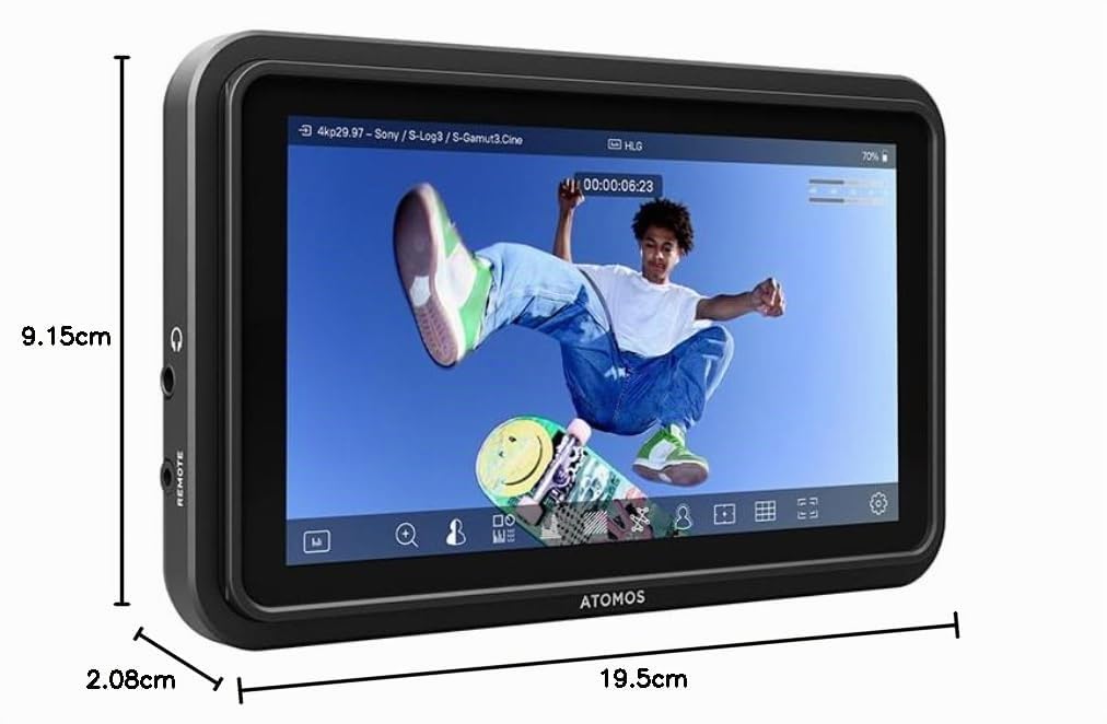 Atomos Shinobi GO - Monitor de Campo HDMI 4K de 5 Pulgadas con Pantalla táctil HDR, 1500 nit, batería de Larga duración, diseño Ligero