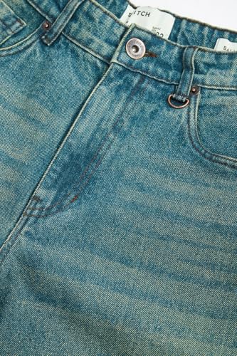Image of SNITCH Men Jeans Streetwear | Balloon Fit Mid Rise & Acid Wash Design | 100% Cotton Breathable Fabric & Wide Leg Style for Urban Explorer & Casual Everyday Outings