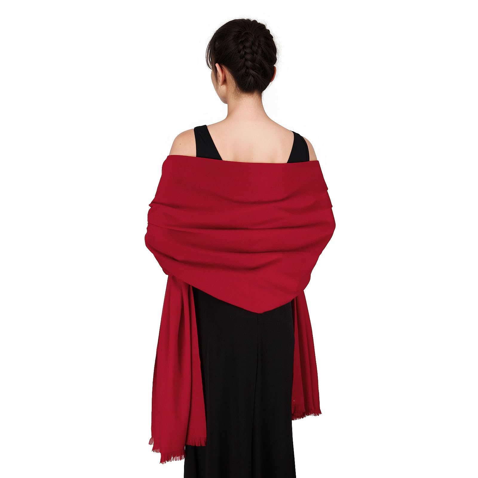 Swat Pany Women's Red Scarf Scarfs For Pashmina Shawls And Wraps For Wedding Winter