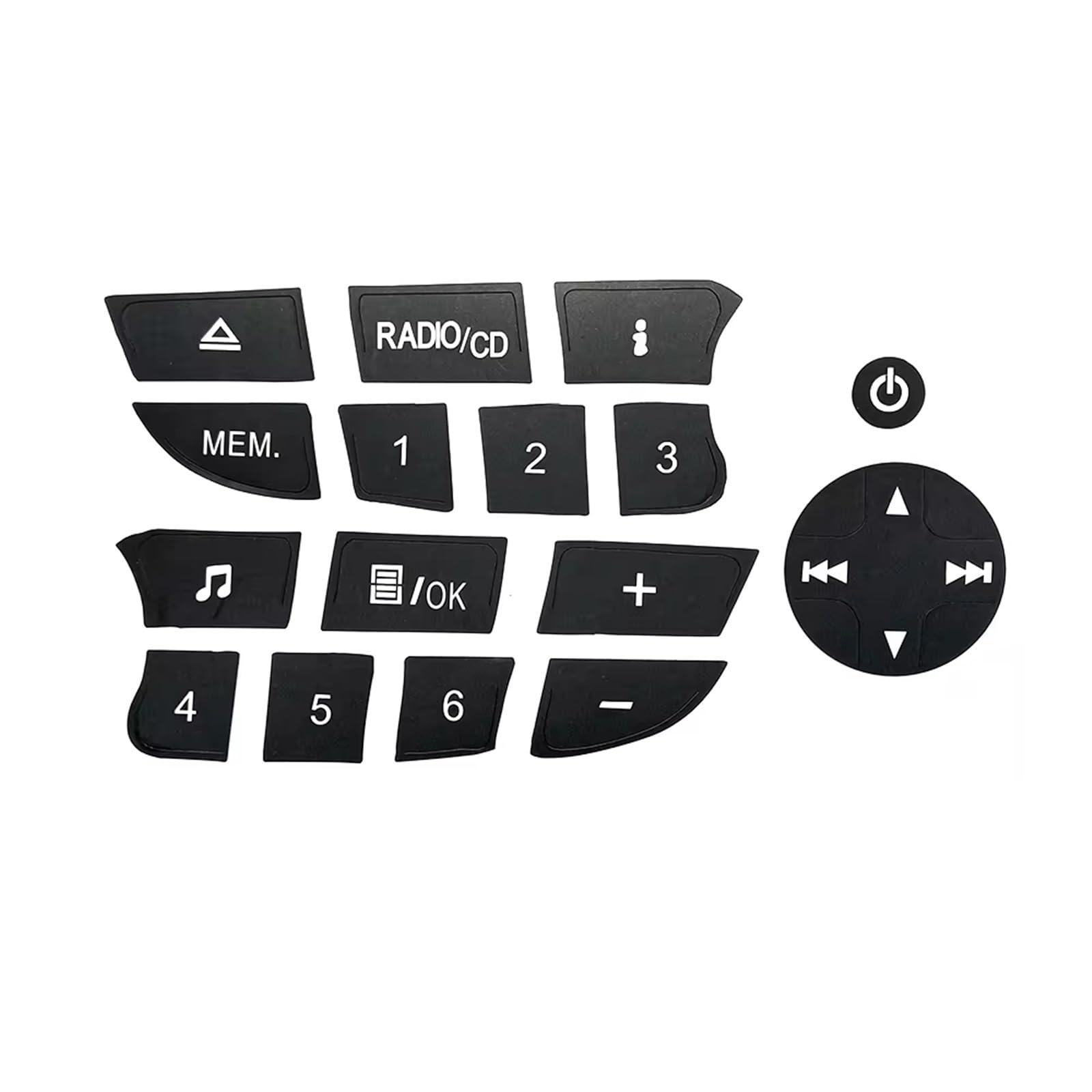 Button Repair Sticker Compatible with for Megane for Clio 2009 2010 2011 Car MultimediaCD for Radio Audio Switch Button Repair Decal Sticker