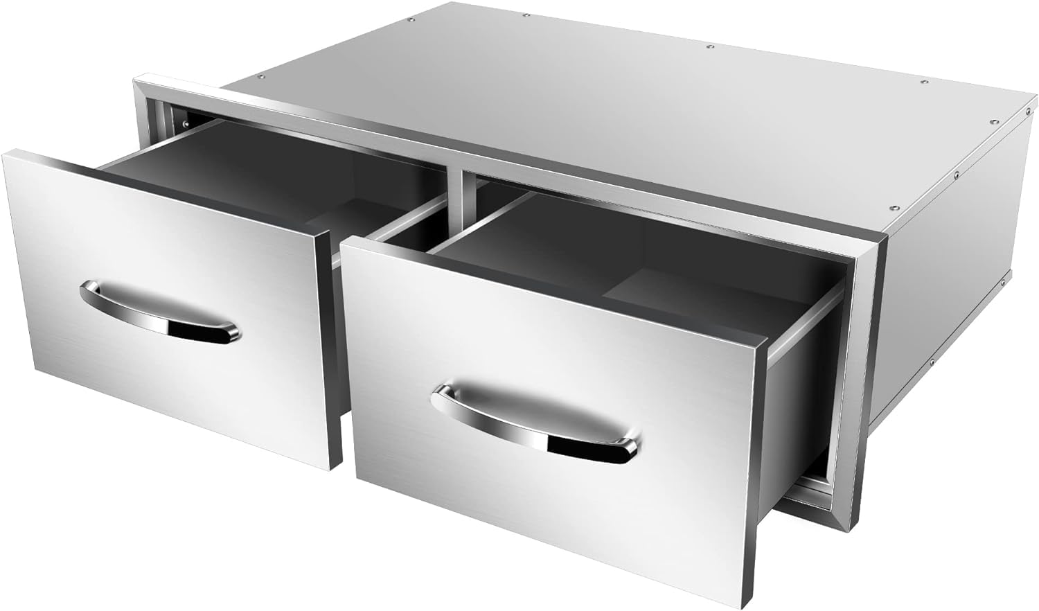 Outdoor Kitchen Single Drawers 30" W x 10" H x 20" D Built-in BBQ Drawer Stainless Steel Access Drawers for Outdoor Kitchen Island or Grill Station