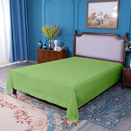 Image of NTBAY California King Microfiber Flat Sheet, 108 x 102, Sage Green