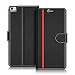 Produktbild COODIO Handyhülle für Huawei P8 Max Handy Hülle, P8 Max Hülle Leder Handytasche für Huawei P8 Max Klapphülle Tasche, Schwarz/Rot