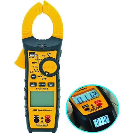 Electrical 61-757 Ideal Circuit Tracer 600 Amp 600-Volt Digital Truerms AC/DC Clamp Meter