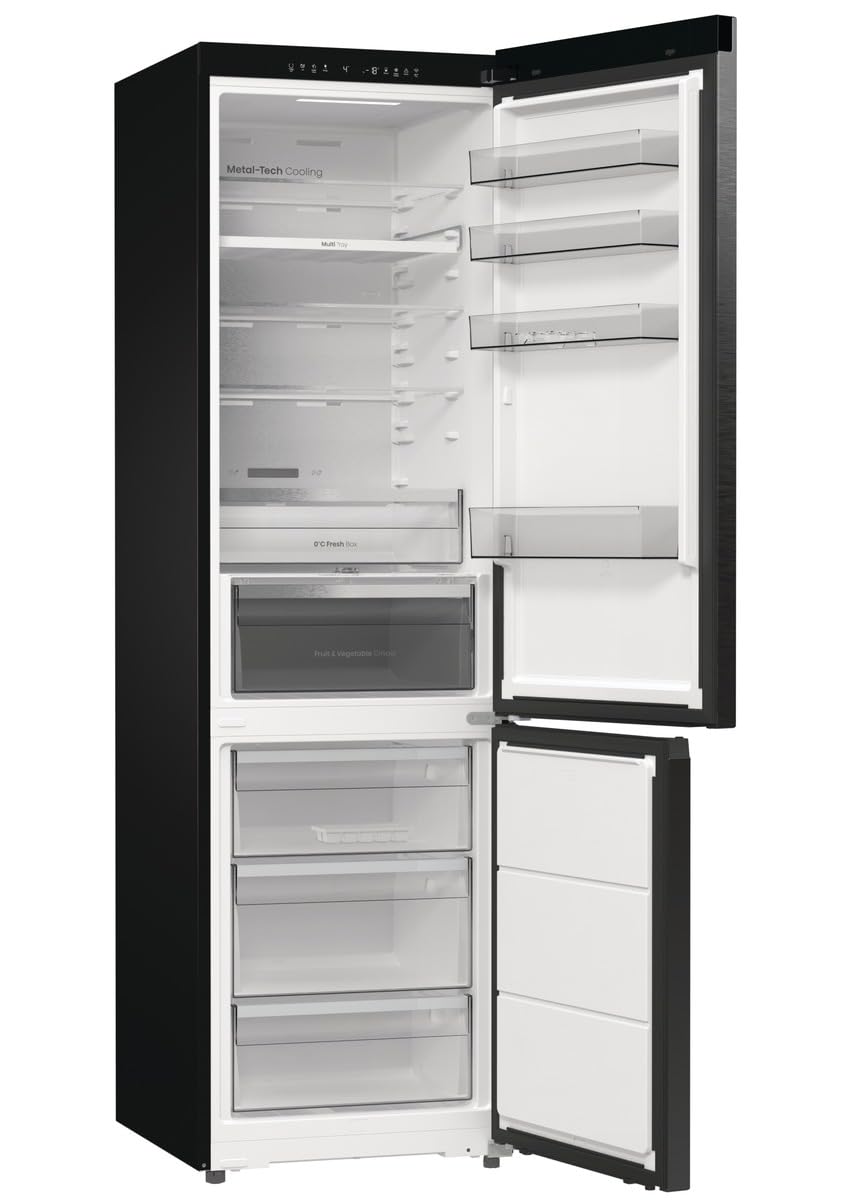 Hisense RB5P410SBFC Frigorifero Combinato Total No Frost, Nero Inox, 203x65,8cm, Classe C, 413L, large capacity, wifi, metal tech cooling, porta reversibile