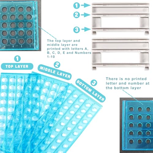 Image of Plastic Paint Brush Holder and Organizer Artist 50 Hole Desk Stand Holder for Pens, Pencils, Markers, Paint Brushes, Makeup Brush Rack, Office School Art Supplies (Blue)