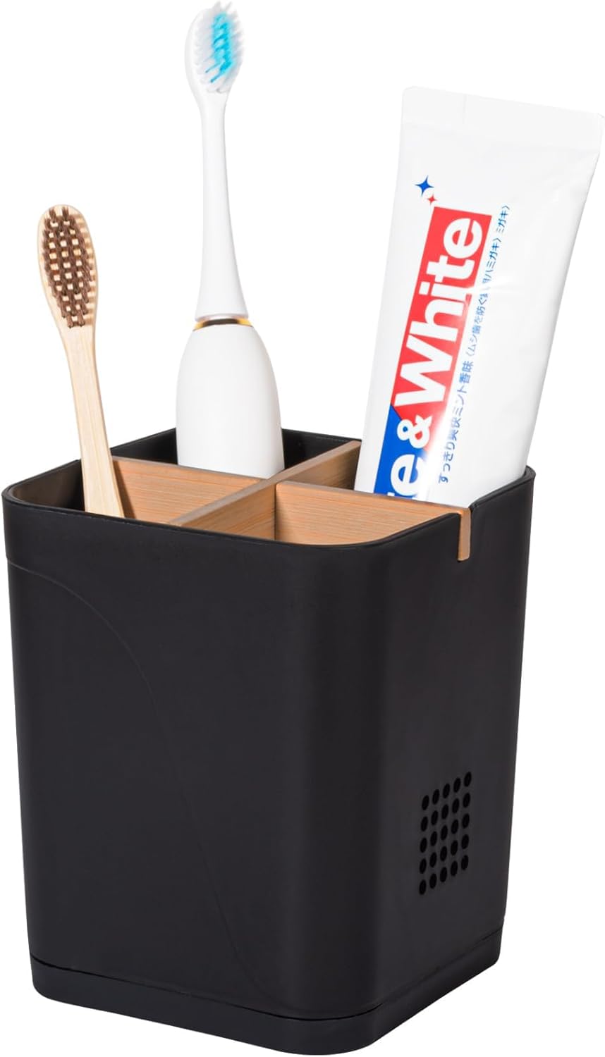 Toothbrush Head Holder, Freestanding Bamboo Storage Holder, Durable Bamboo Toothbrush Holders For Bathroom, Toothbrush Organiser Bathroom Accessories