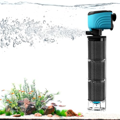 Aulofee Internal Aquarium Filter, Upgraded 100–300 Gallon Fish Tank Filters, 660GPH Submersible Whisper Pump for Large Turtle Tanks & Small Pond with Debris Tray, Check Valve, Fresh & Saltwater