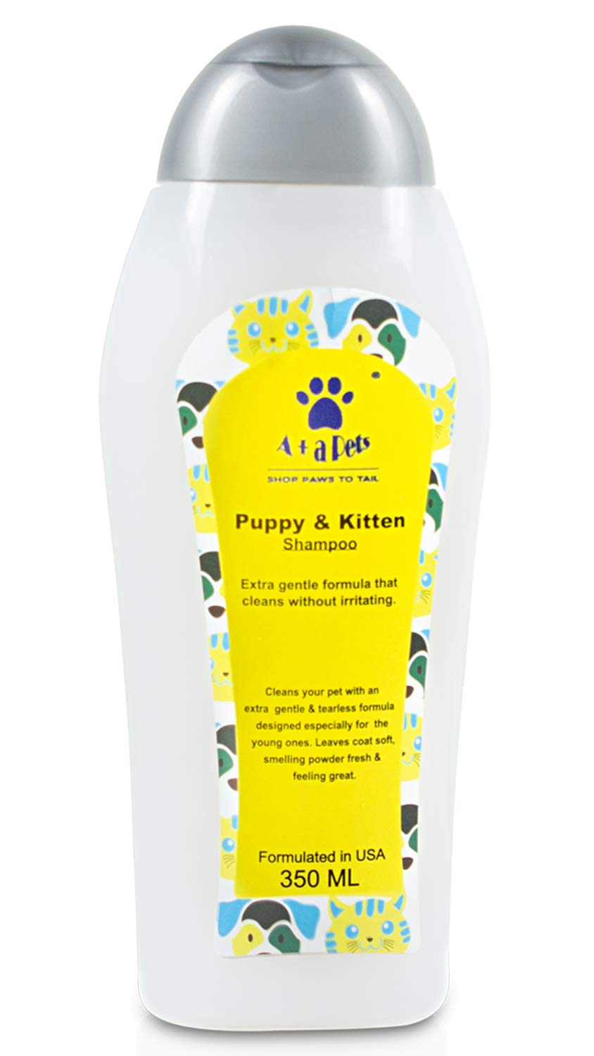 A+a Pets' Natural Tearless Puppy and Kitten Gentle Shampoo with Oats and Vitamin E | pH Balanced, Cruelty Free, Paraben Free, Formulated in USA