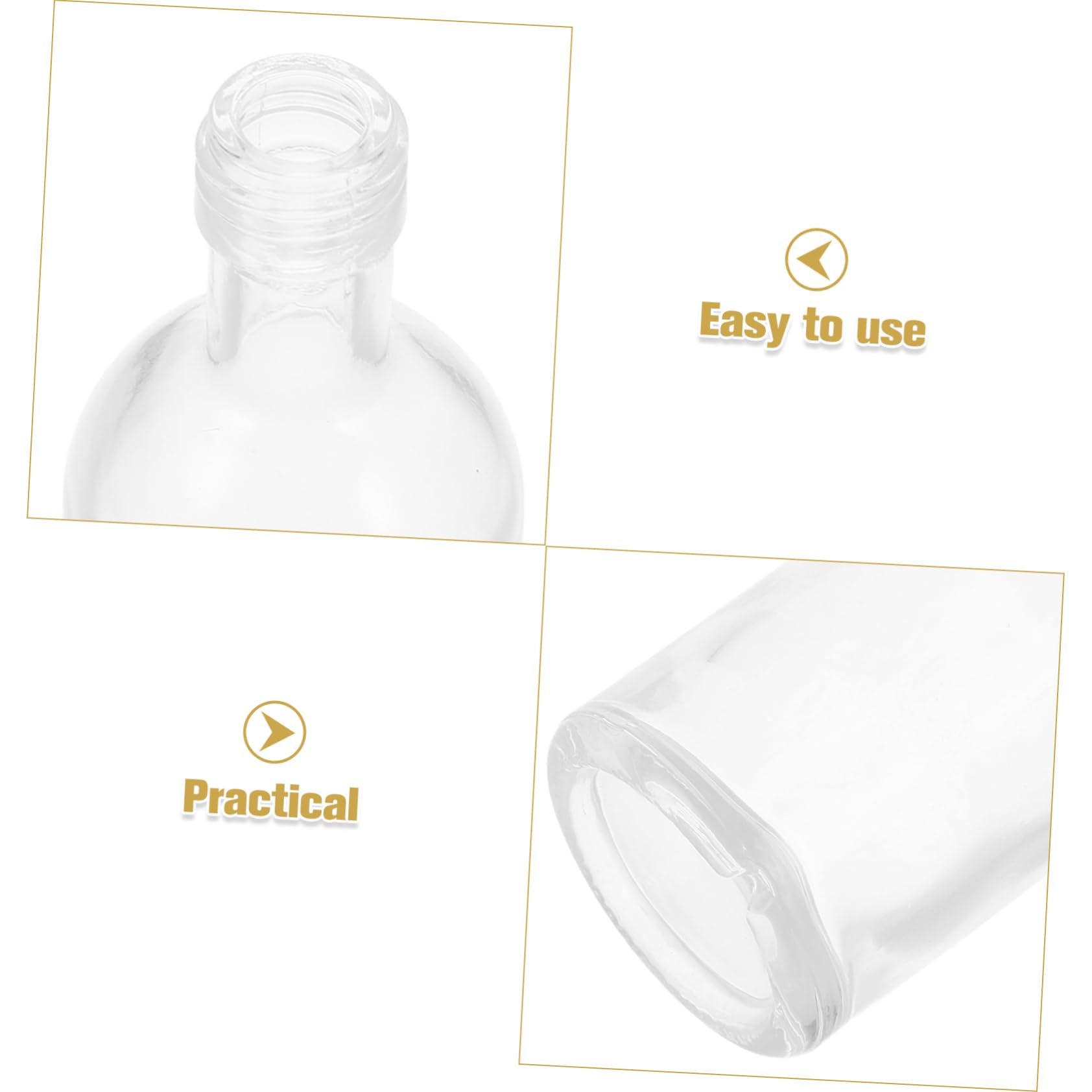 Levemolo 10 Kleiner Flaschen aus Glas mit Deckel 50ml Tragbar und Benutzerfreundlich Transparente Kleine Fläschchen zum Aufbewahren Verschiedener Flüssigkeiten