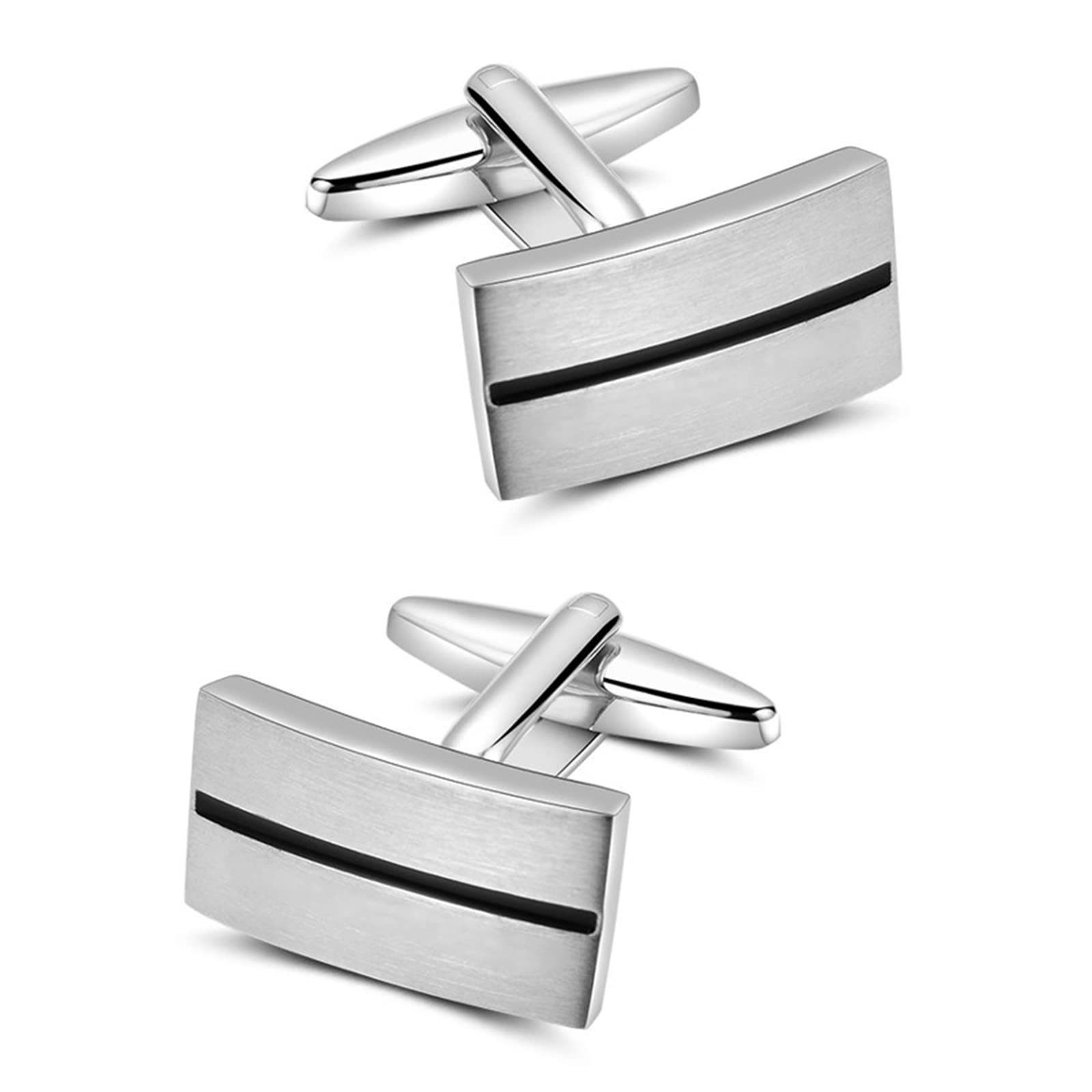 Mr.Van Boutons De Manchette Rayures Simple Hommes, Géométrique Forme Métal Plaqué Rhodium pour Chemise Business Mariage Ou comme