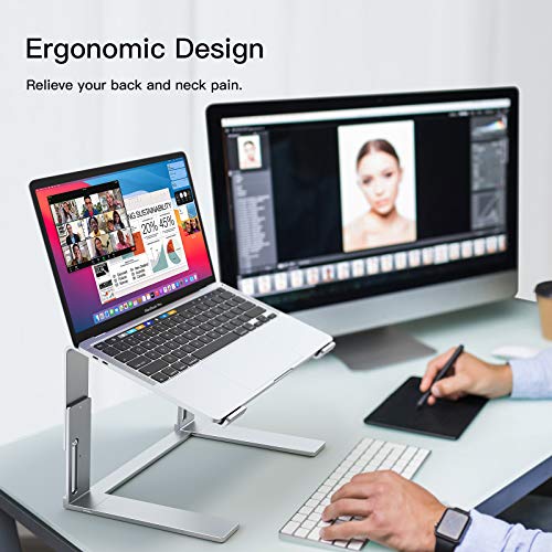 Gikersy Laptop Stand Adjustable Height, Ergonomic Computer Stand For Desk,Aluminum Detachable Laptop Riser Notebook Stand Compatible With Macbook Air Pro, Dell Xps, More 10-15.6" Laptops #TOP1