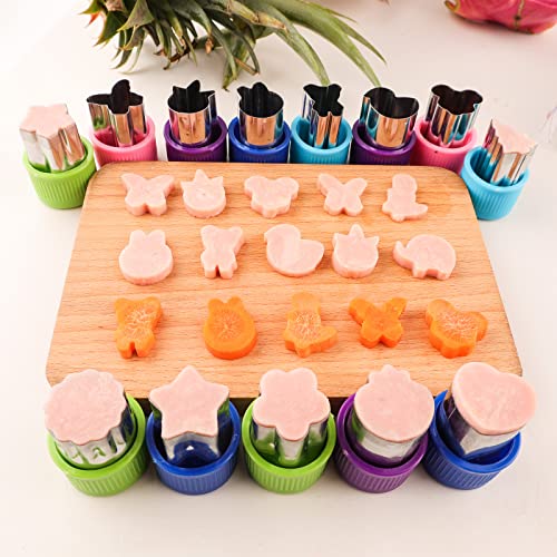 Cookie Cutters Shapes Small Cookie Cutter Sets Mini Fruit Cutters For Kids 20 Pack Match With 10 Pack Animal Picks And Forks For Baking And Food Supplement Accessories #TOP5