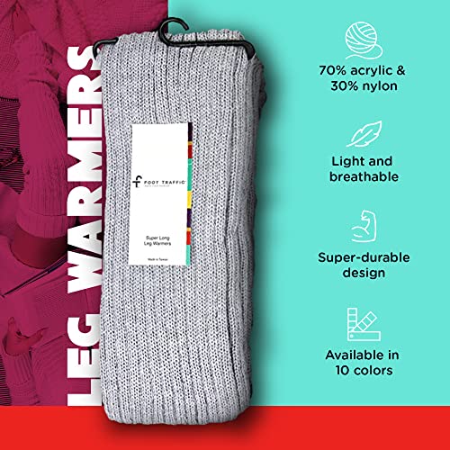 Foot Traffic Women's Cable-Knit Leg Warmers (Grey, Super Long)2