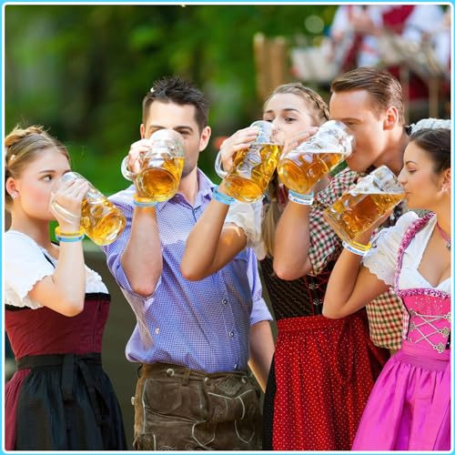 Image of JUNEBRUSHS 64pcs Oktoberfest Party Favors Silicone Bracelets Bulk