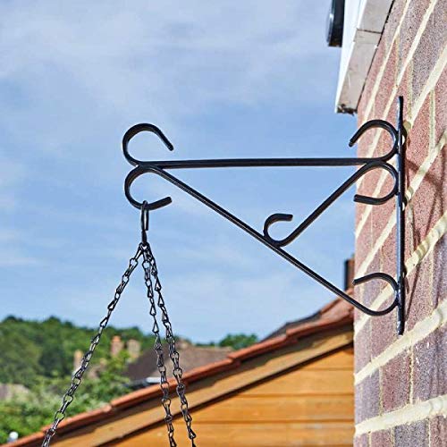 Garden Mile® Cesti artificiali da giardino da appendere in varie dimensioni, ornamentali per esterni e interni, montaggio a parete, con catenella, in filo di iuta verde, rivestimento in cocco